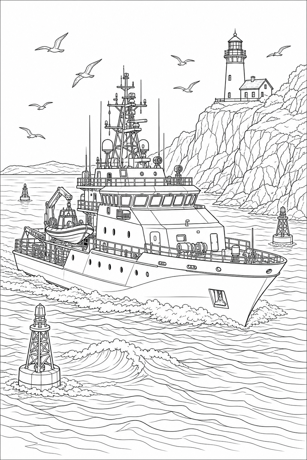 Patrol wybrzeża — kolorowanka do druku