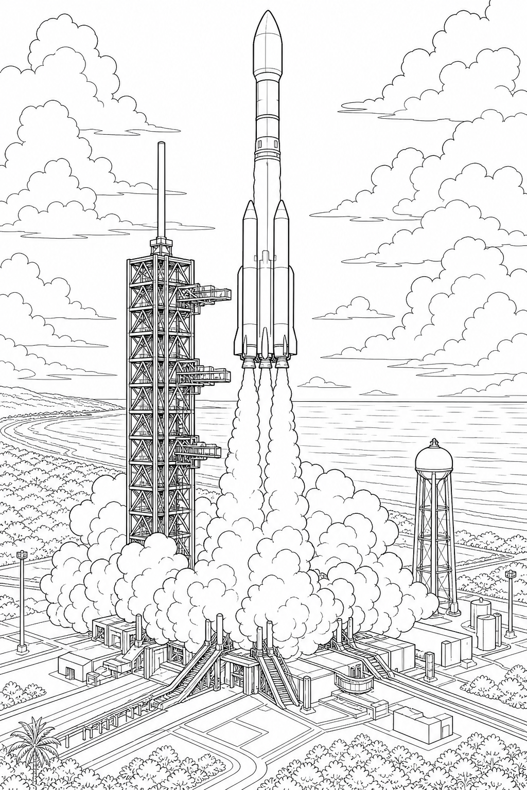 Start w kosmos — darmowa kolorowanka do druku A4